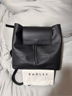 Radley Black Portobello Medium Tie Leather Backpack